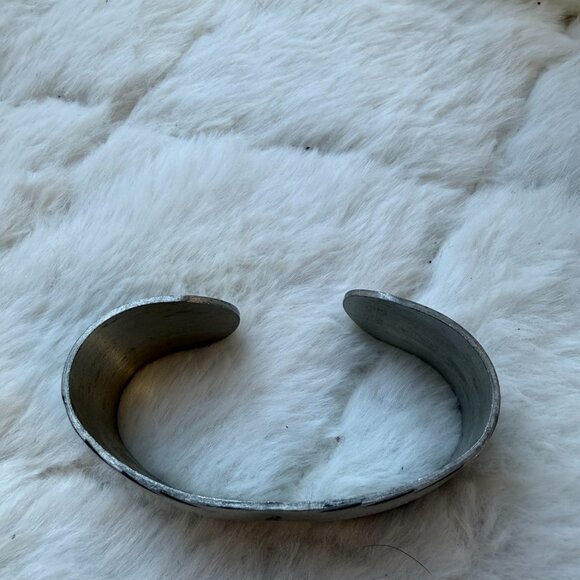 Genuine Pewter Vintage Cuff Bracelet - Engraved Name "Joan" Seagull Silver - Picture 4 of 5